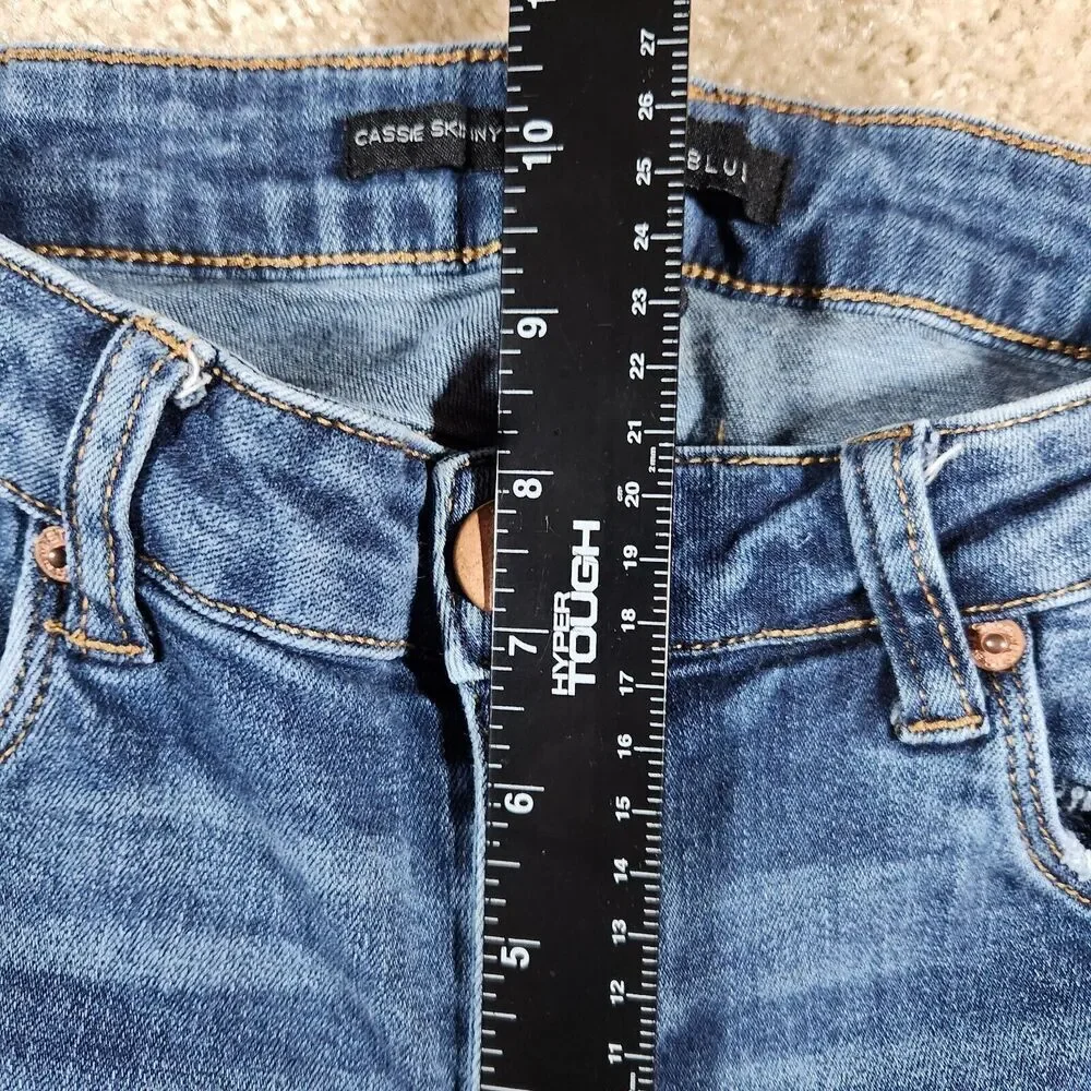 STS Blue Womens Blue Denim Distressed Cassie Skinny Jean Sz 28 Stretch Classic